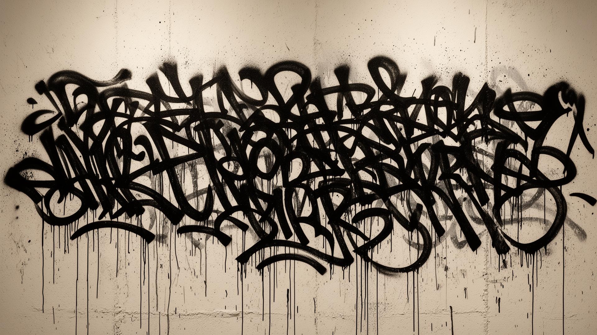 Calligraffiti tags on bone plaster